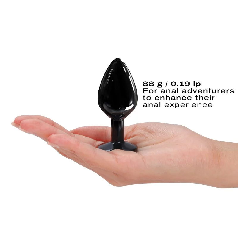 Dorcel Diamond Plug Black M — Aluminum Medium Anal Plug (88 g) - DL3117