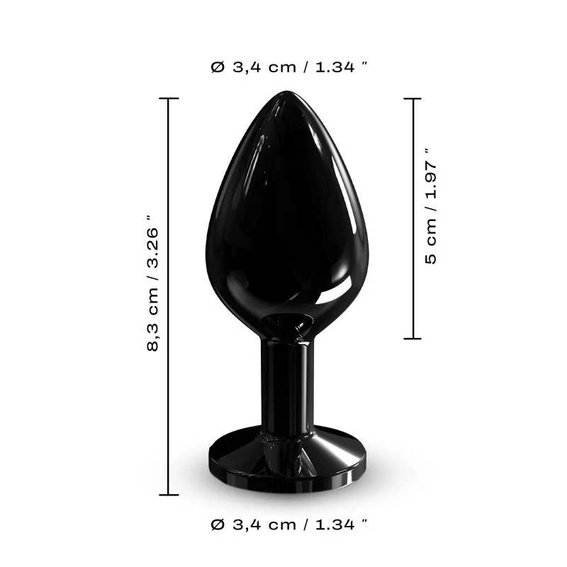 Dorcel Diamond Plug Black M — Aluminum Medium Anal Plug (88 g) - DL3117