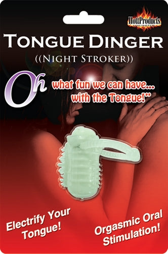 Hott Products Tongue Dinger Night Stroker — Glow 2 in Tongue Ring - HTP2192