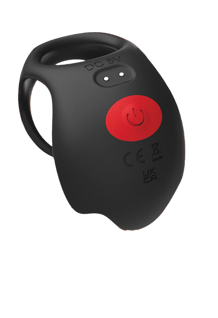Icon Brands Red Dot V3 Vibrating Cock Ring With Remote — Black/Red - IC5078