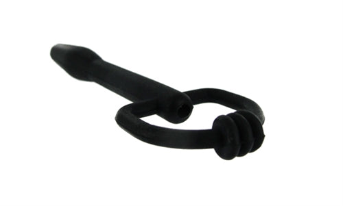 Silicone Cum Thru D Ring Penis Plug - Black by XR Brands