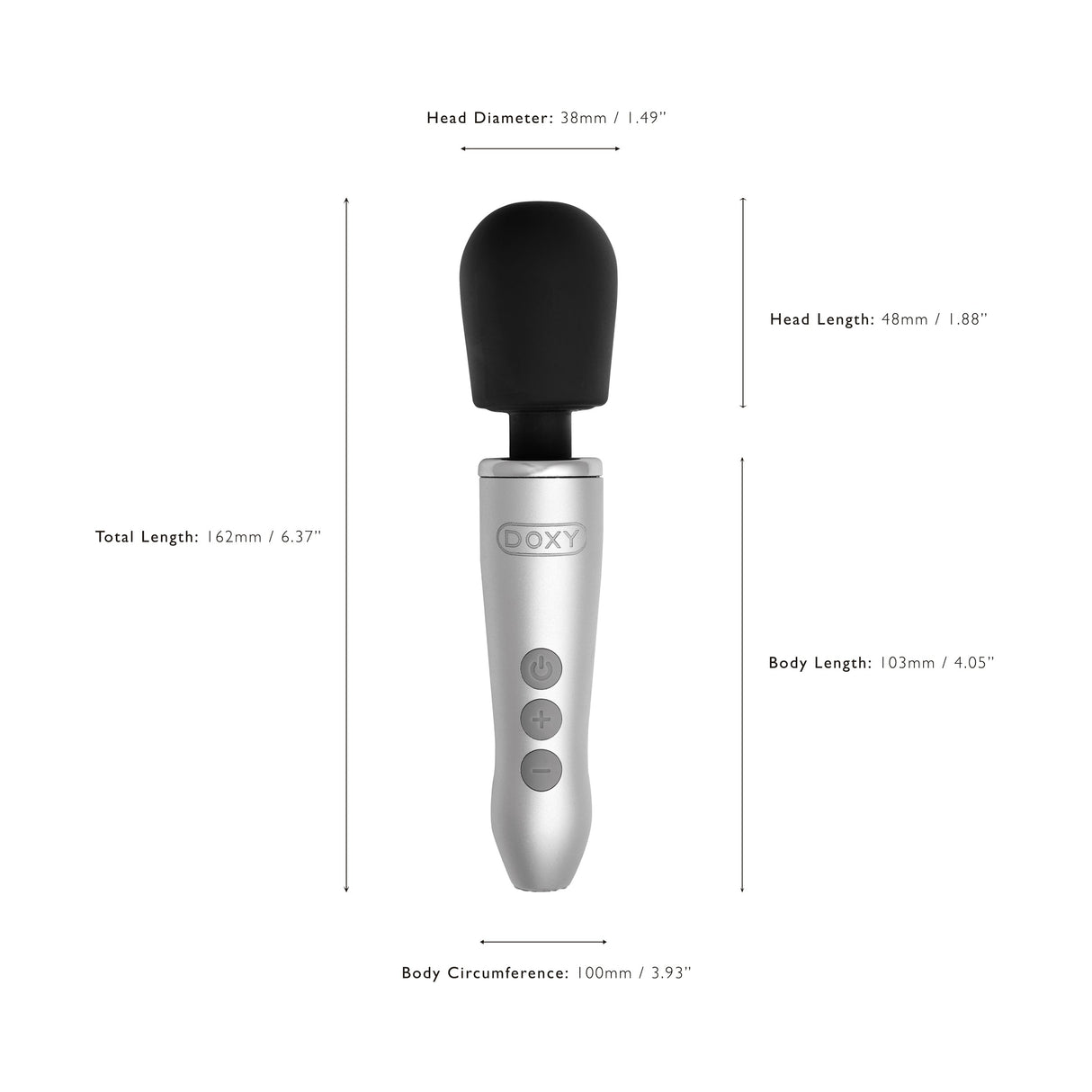 DOXY Doxy Go Brushed Metal — 15 cm Compact Travel Wand - DX0425