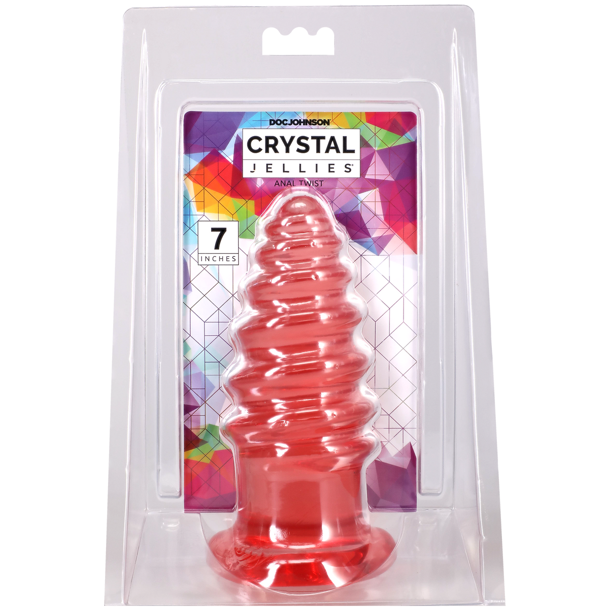 Doc Johnson Crystal Jellies Anal Twist — 7 Inch, Pink - DJ0289-16-CD