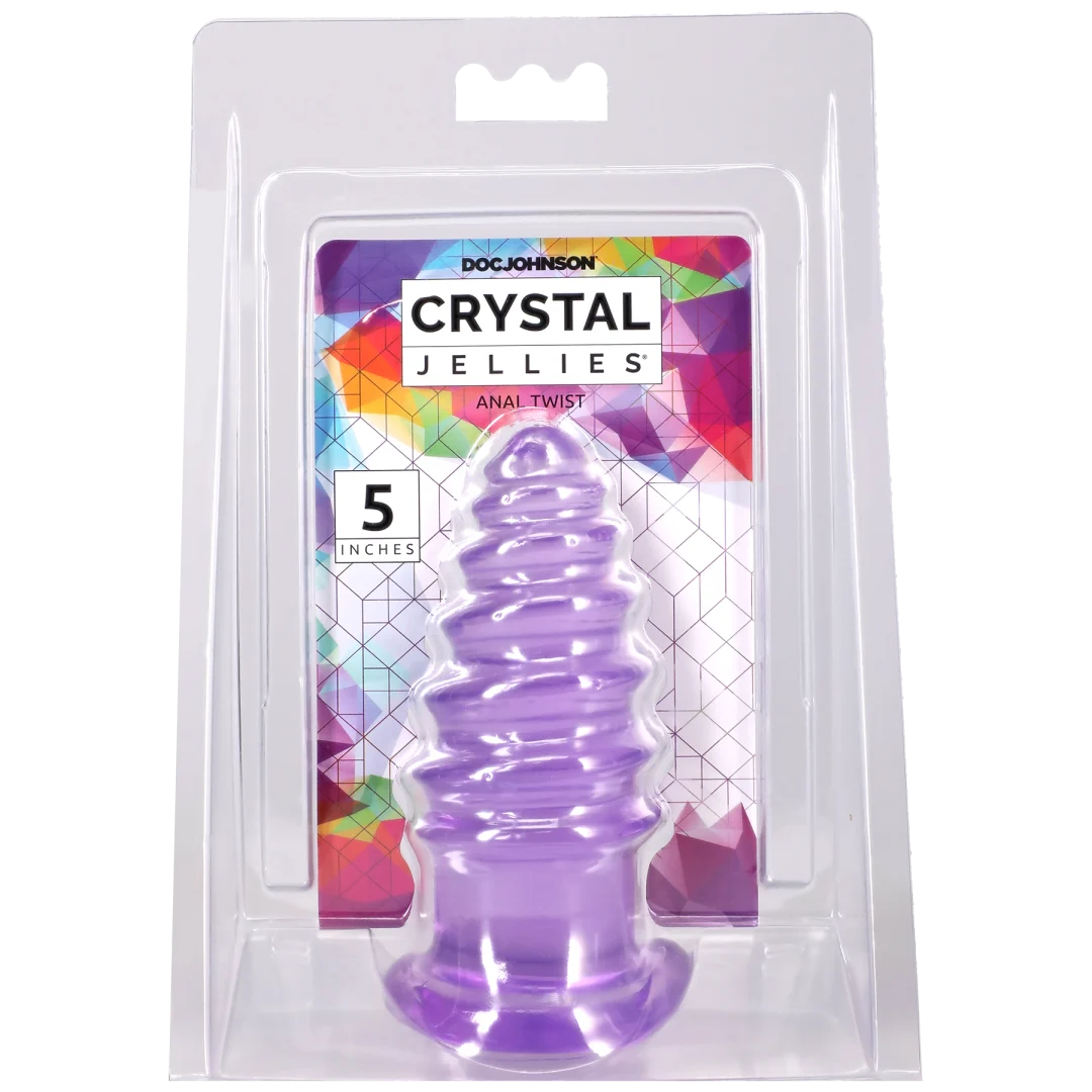 Doc Johnson Crystal Jellies Anal Twist — 5 Inch, Purple - DJ0289-09-CD