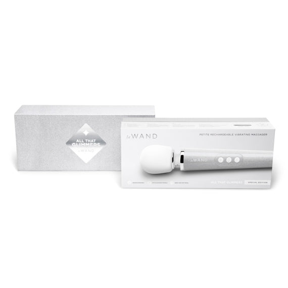 LE Wand All That Glimmers Petite Wand Vibrator — White Special Edition - LW0281