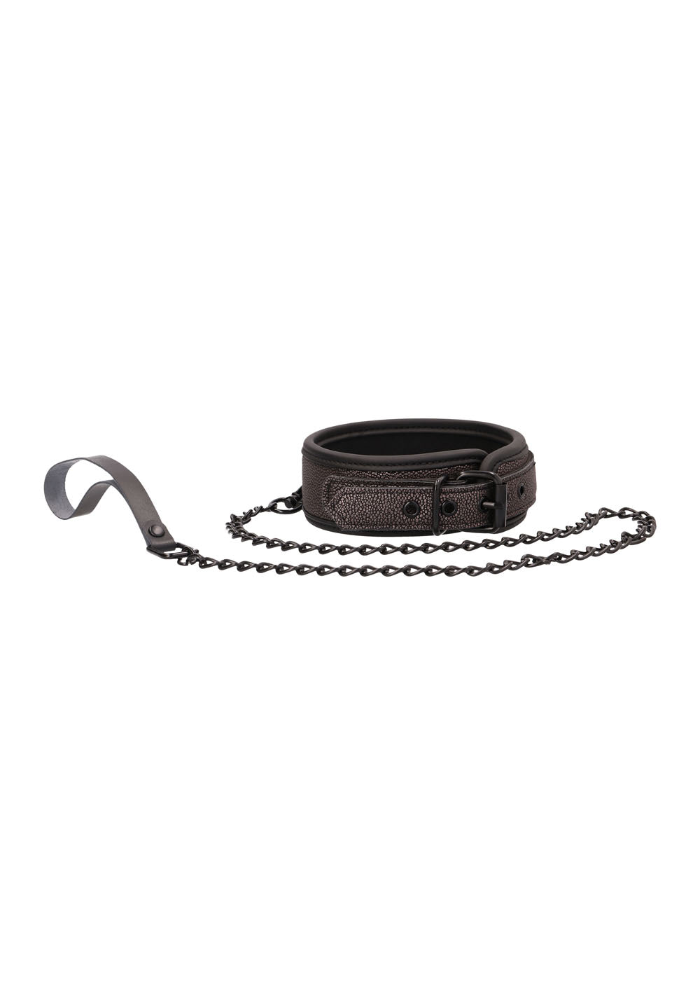 Ouch - Elegant Collar With Leash - Titanium Grey by Shots