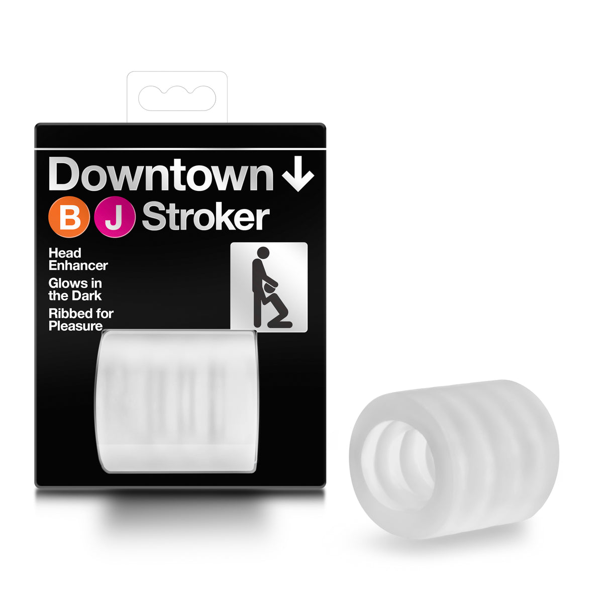 Blush X5 Downtown BJ Mini Stroker — Clear, Glow-In-The-Dark - BL-02312