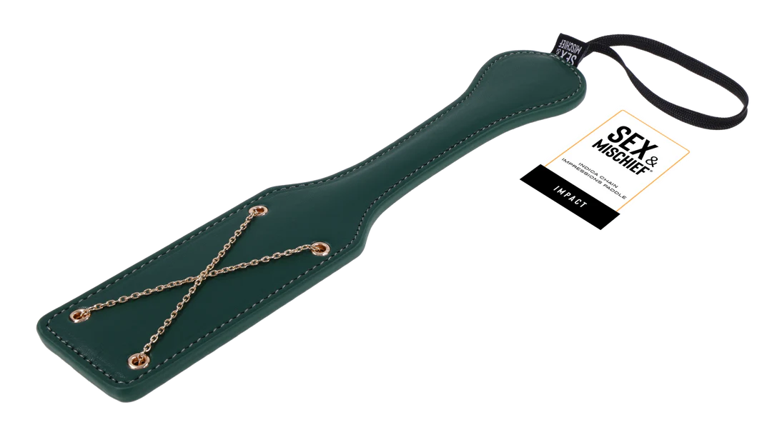 Sportsheets Indica Chain Impressions Paddle — Emerald Green - SS10225