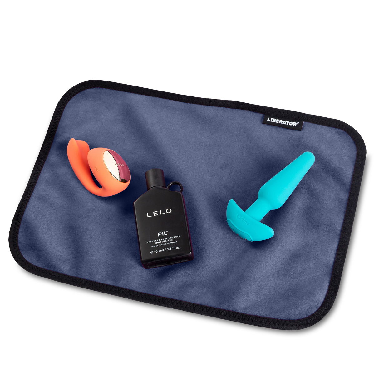 Liberator Fascinator Toy Pad — Microvelvet Moisture-Proof Mat, Indigo 11 x 16 - L5678