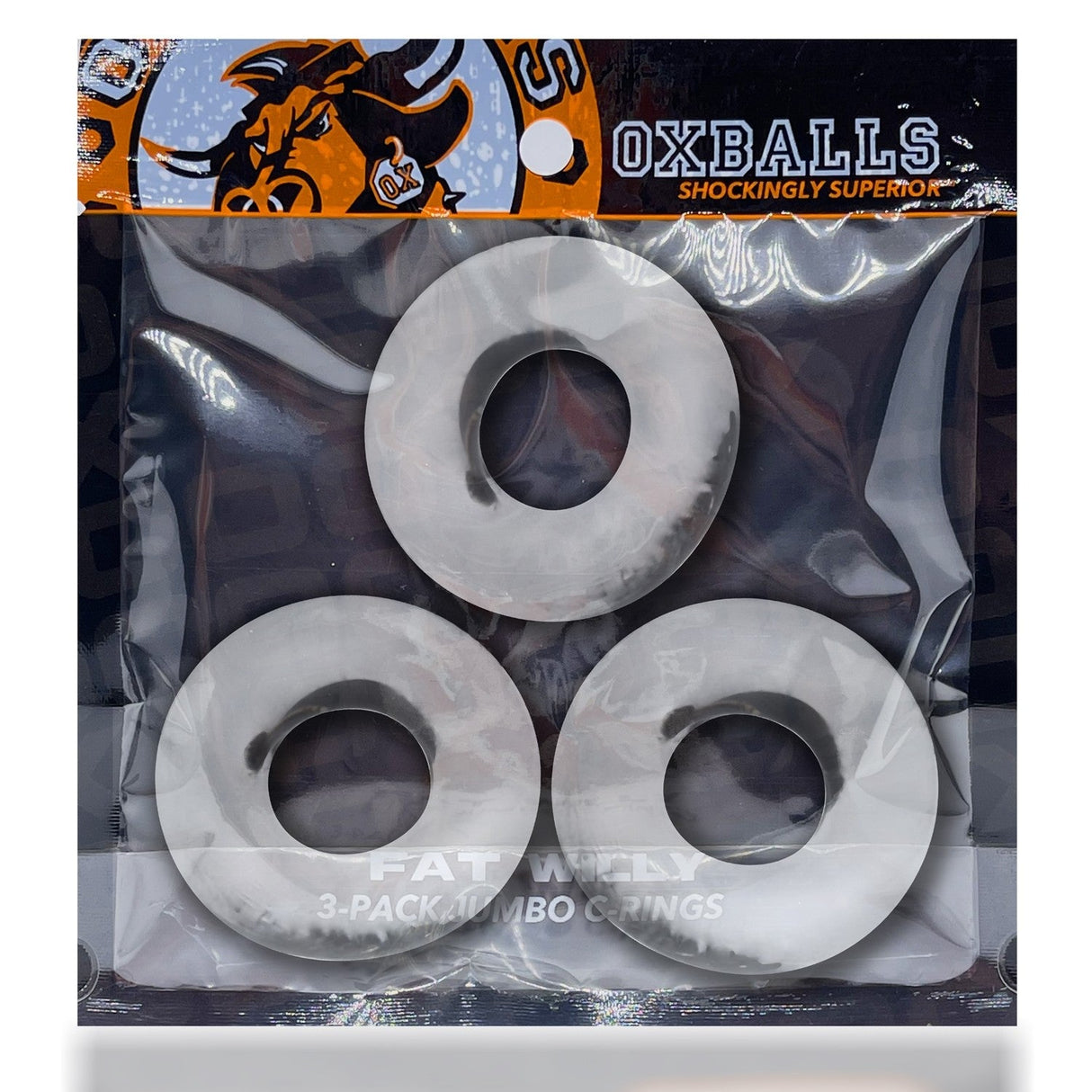 OXBALLS Fat Willy 3-Pack Jumbo Cockrings — Clear - OX-3065-CLR