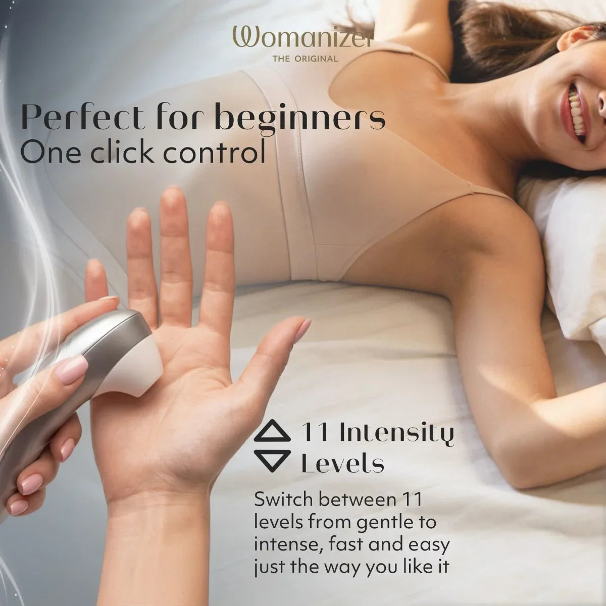 Womanizer Pro Clitoral Stimulator — Silver Grey, 11 Levels - WZ6865