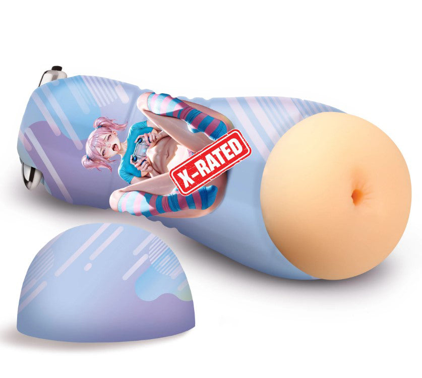 XR Brands Haruka Gamer Girl Vibrating Anal Stroker — Beige - HF-AH871