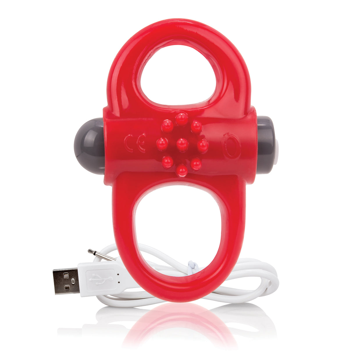 Screaming O Charged Yoga Rechargeable Vibe Ring — Red - AYOG-R-101E