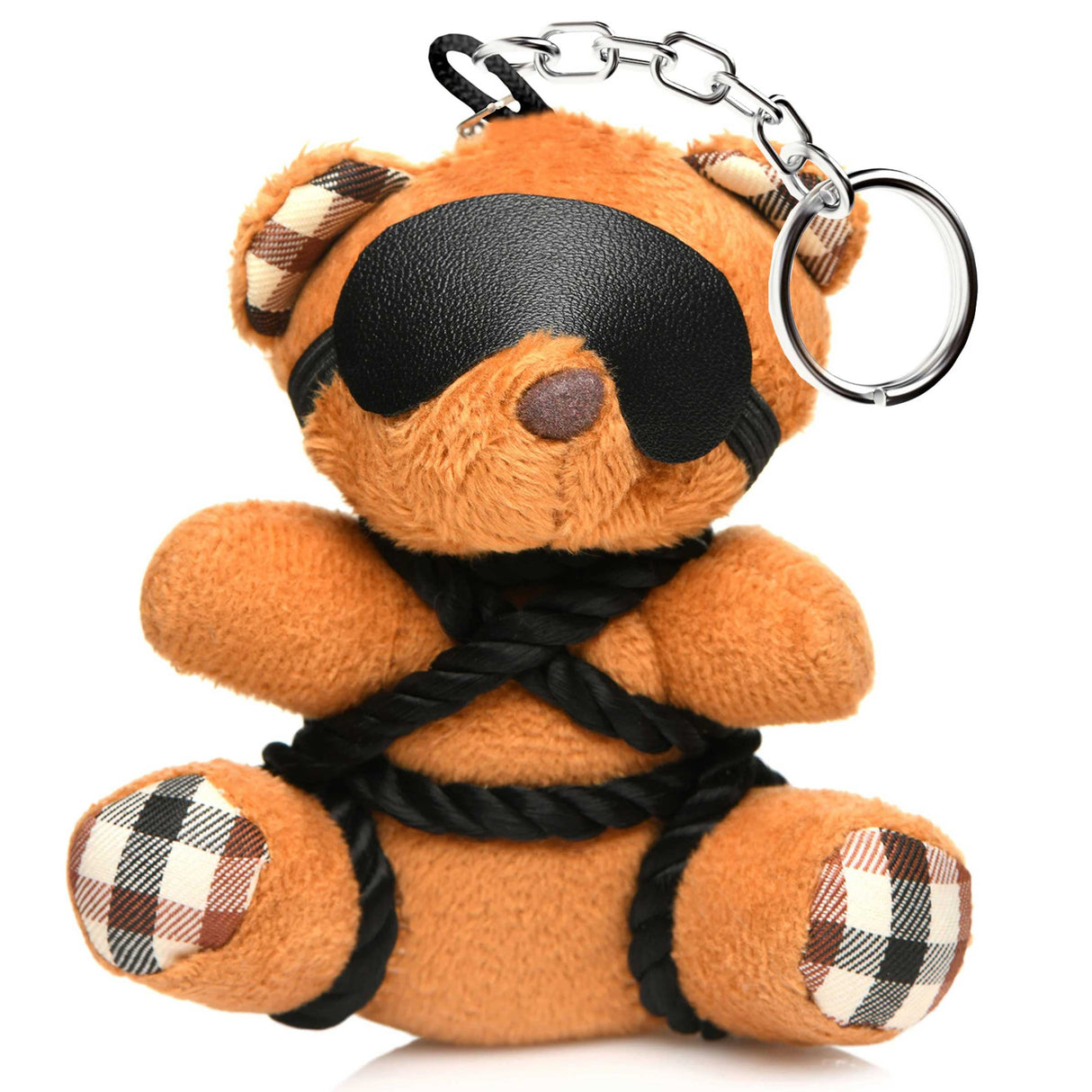 XR Brands Rope Teddy Bear Keychain — Burnt Orange, 3.9 in - MS-AH121