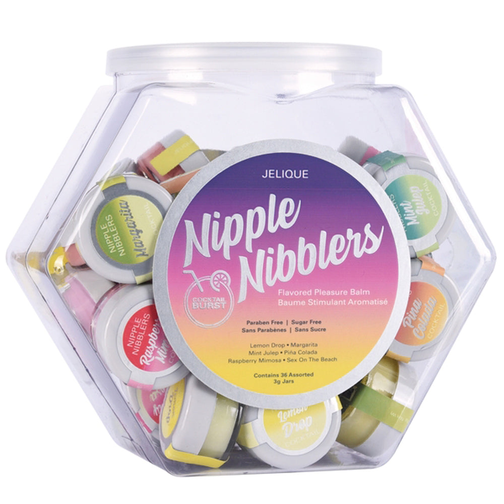 Jelique Products Jelique Nipple Nibblers Cocktail Pleasure Balm — 36 Pc Bowl, 3g Jars - JEL2700-99