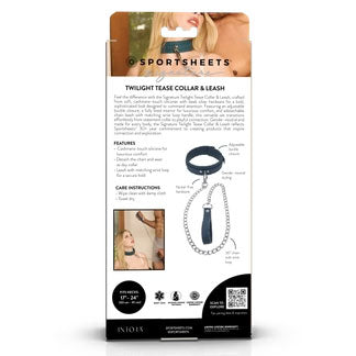 Sportsheets Signature Twilight Tease Collar & Leash, Blue - SS68121