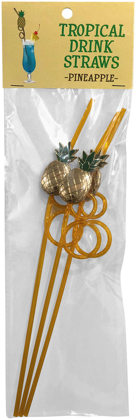 Kheper Games Tropical Pineapple Drinking Straws — 3 Pack - KG-NVD96