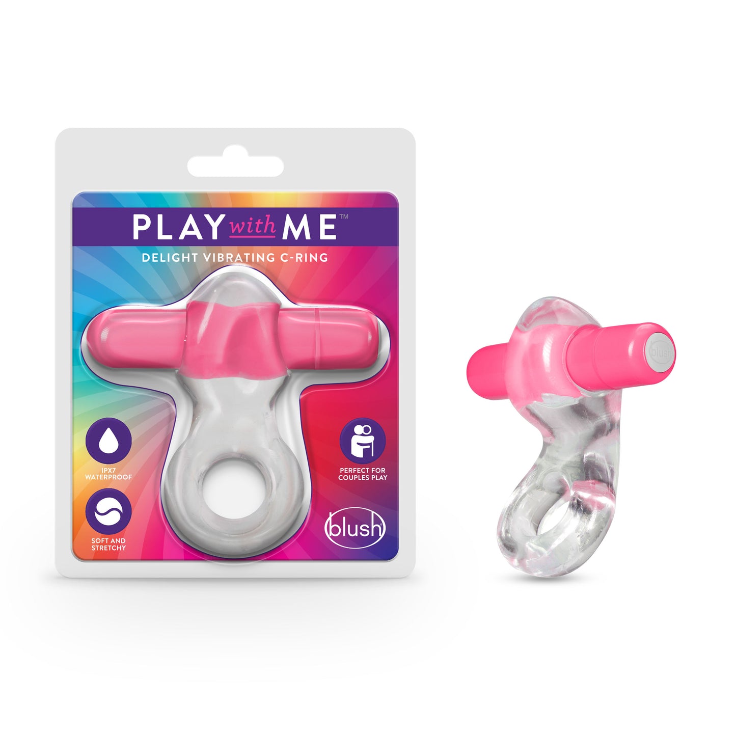 "Play With Me Delight Vibrating C-Ring - Pink BL-74300"
