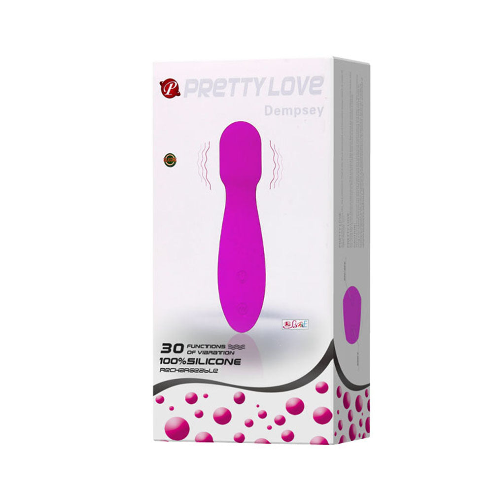 Pretty Love Dempsey 30-Function Mini Wand Vibrator, Purple - BI-014312