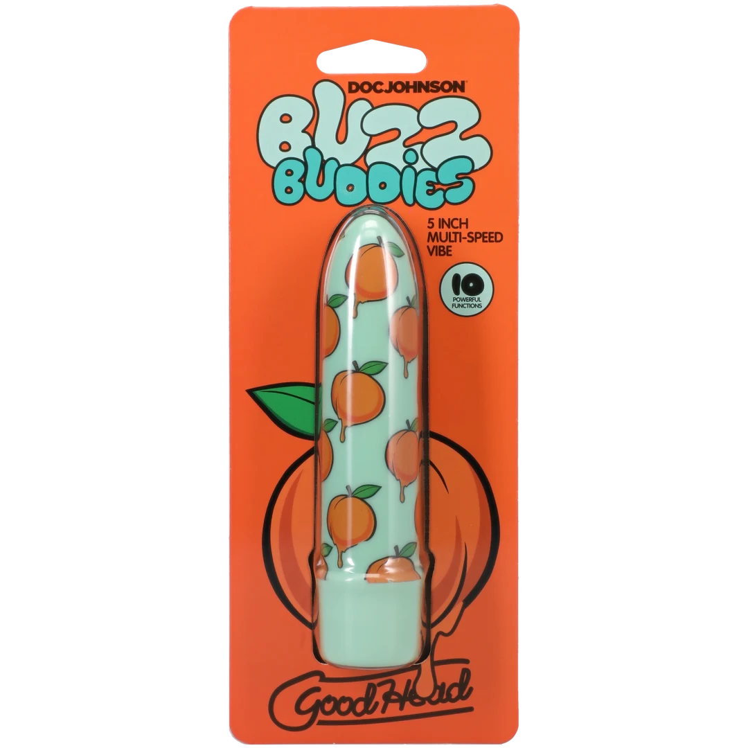 Doc Johnson Goodhead Buzz Buddies 5-Inch Multi-Speed Vibe — Peaches - DJ1370-04-CD