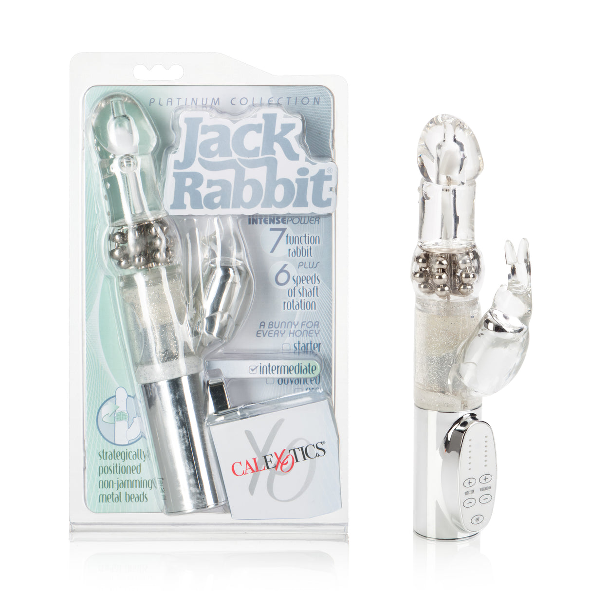 CalExotics Platinum Jack Rabbit Vibrator, Silver - SE0611103