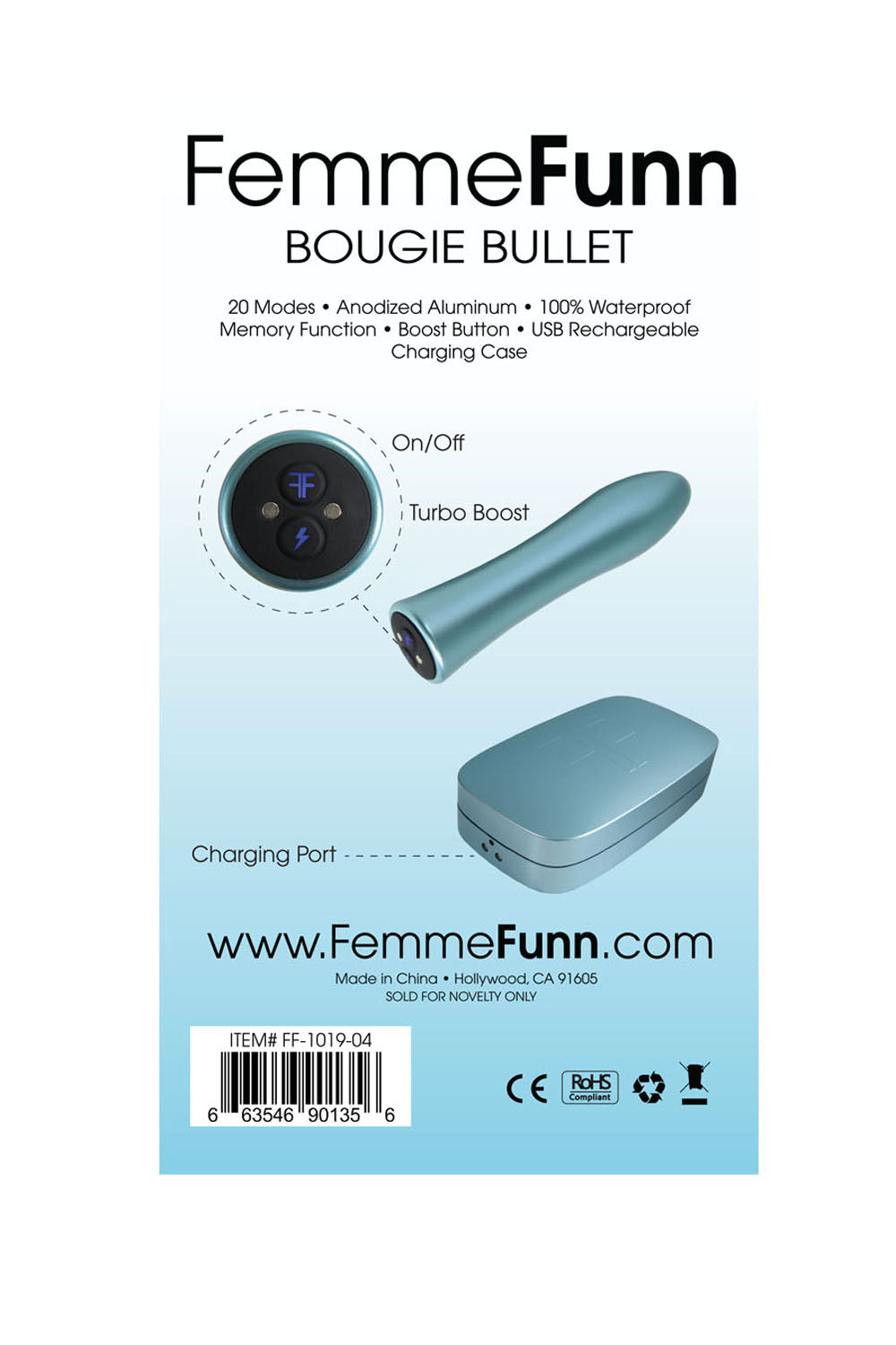 Femme Funn Bougie Bullet Vibrator — Light Blue - FF-1019-04