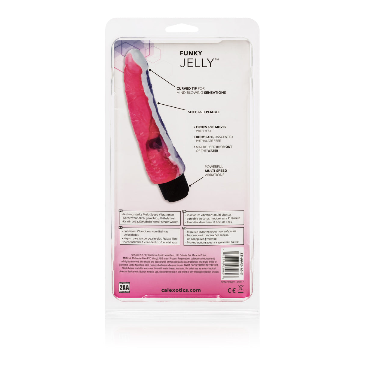 CalExotics Funky Jelly Vibe — 7.5-Inch Pink/Purple Vibrator - SE0642102