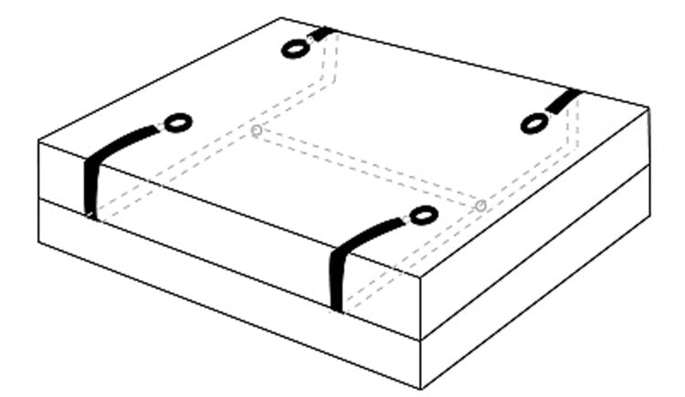 XR Brands Hold Me Under Bed Restraint System — H‑Strap Under‑Mattress Restraints - FR-AD634