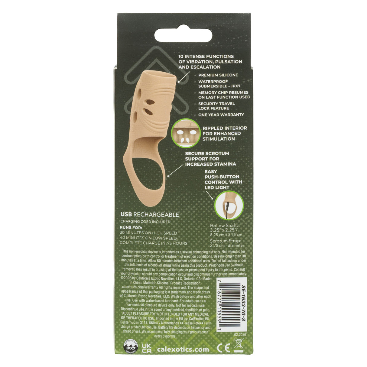 CalExotics Performance Maxx Rechargeable Open-Ended Sleeve, Ivory - SE1633703