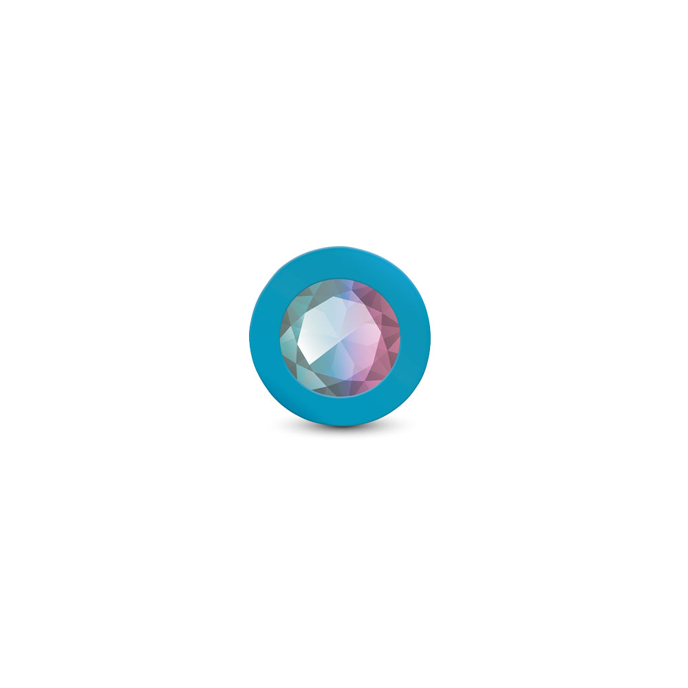 Gemma Clear Iridescent Gem Teal Silicone Plug - L