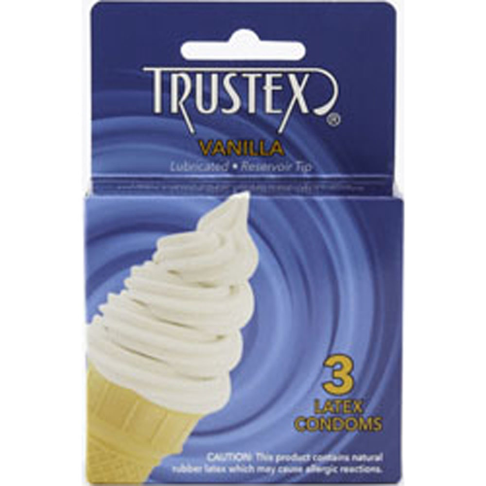 Paradise Marketing Trustex Vanilla Flavored Lubricated Condoms - 3 Pack - AL-4010