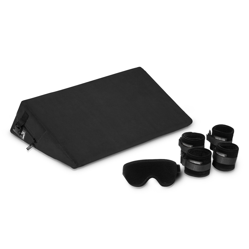 Liberator Black Label Wedge Positioning Pillow, Black (Blindfold & Cuffs Included) - L5022