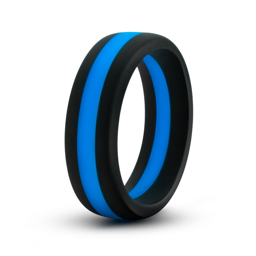 Blush Performance Silicone Go Pro Cock Ring — Black/Blue/Black - BL-91102