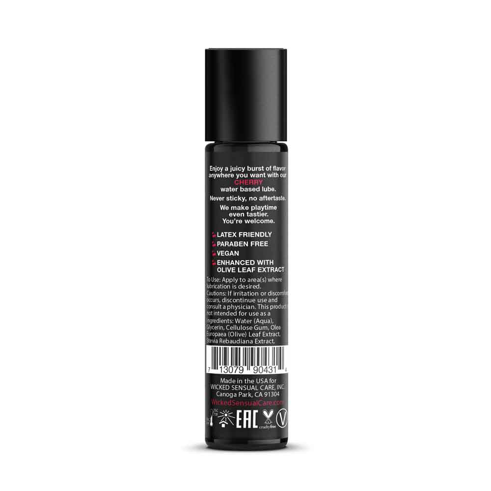Aqua Cherry Flavored Water Based Intimate Lubricant - 1 Fl. Oz. by Wicked Sensual Care