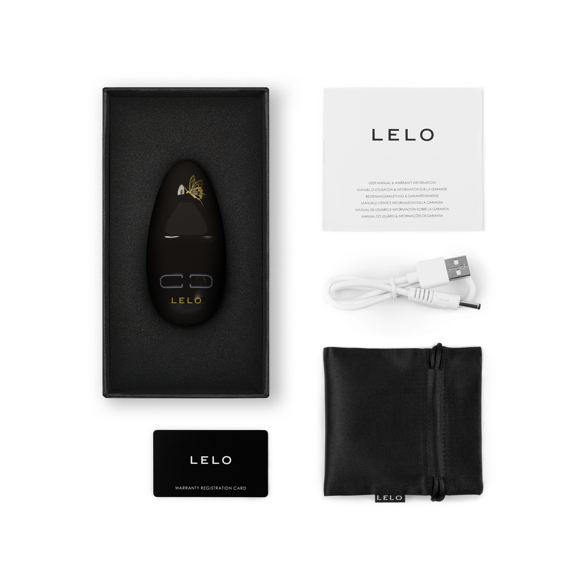 LELO NEA 3 Pitch Black Personal Massager - LELO-9141
