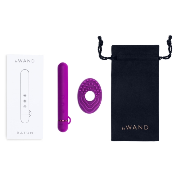 LE Wand Baton Slim Rechargeable Vibrator — Dark Cherry - LW0250
