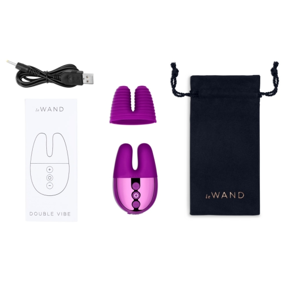 LE Wand Double Vibe Bunny Vibrator — Dark Cherry - LW5385
