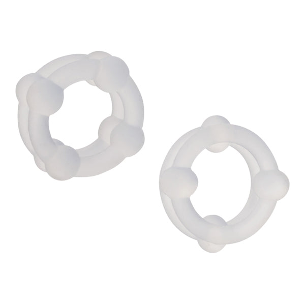 CalExotics Alpha Liquid Silicone Double Stacker Cock Rings, 2-Pack - SE1491852