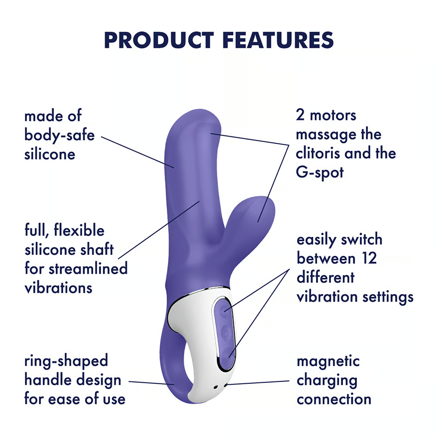 Satisfyer Magic Bunny Rechargeable Silicone Rabbit Vibrator - SAT-MAGICBNNY