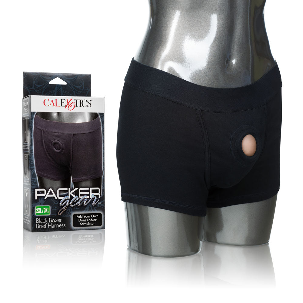 CalExotics Packer Boxer Brief Harness — Black, 2XL/3XL - SE1576253