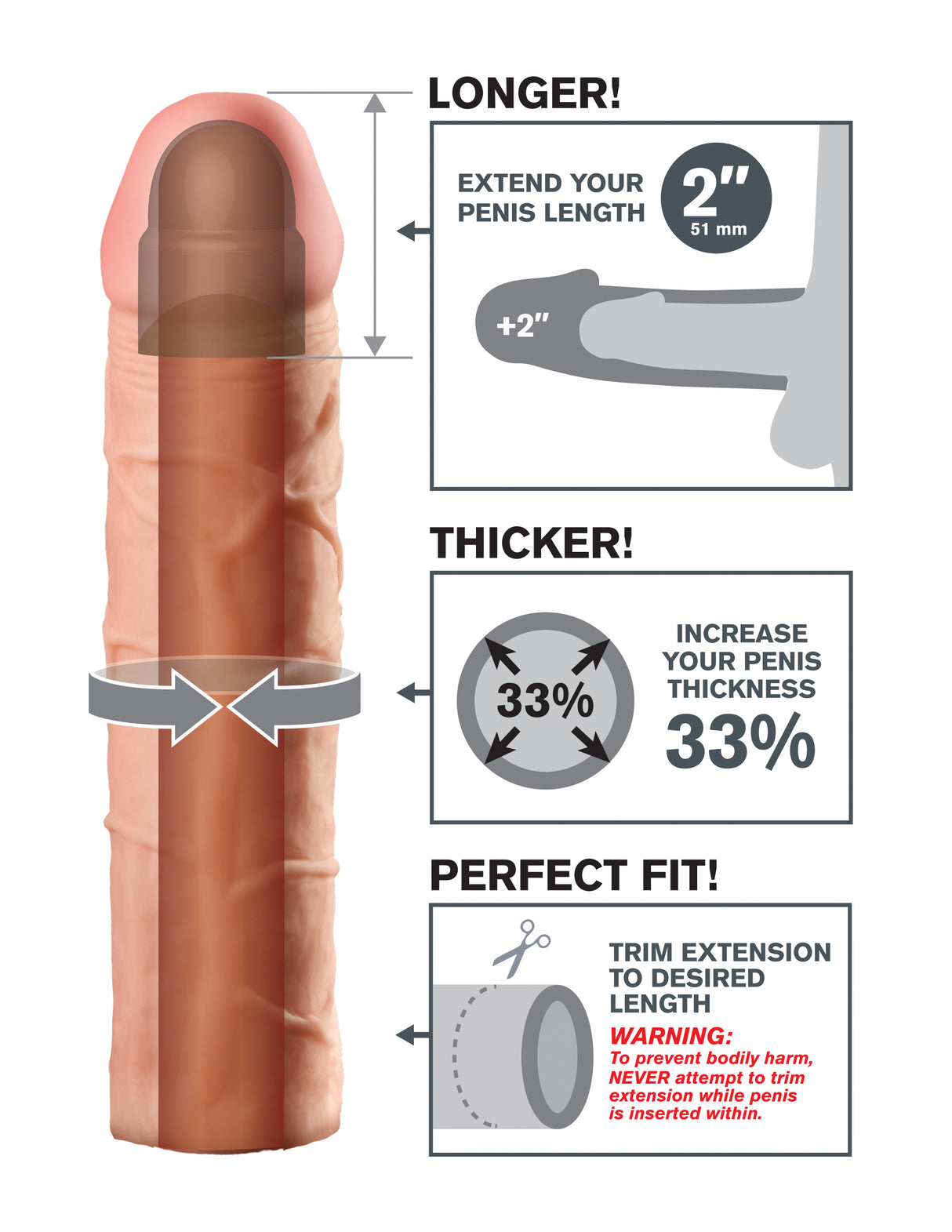 Fantasy X-Tension Perfect 2-Inch Extension by Pipedream