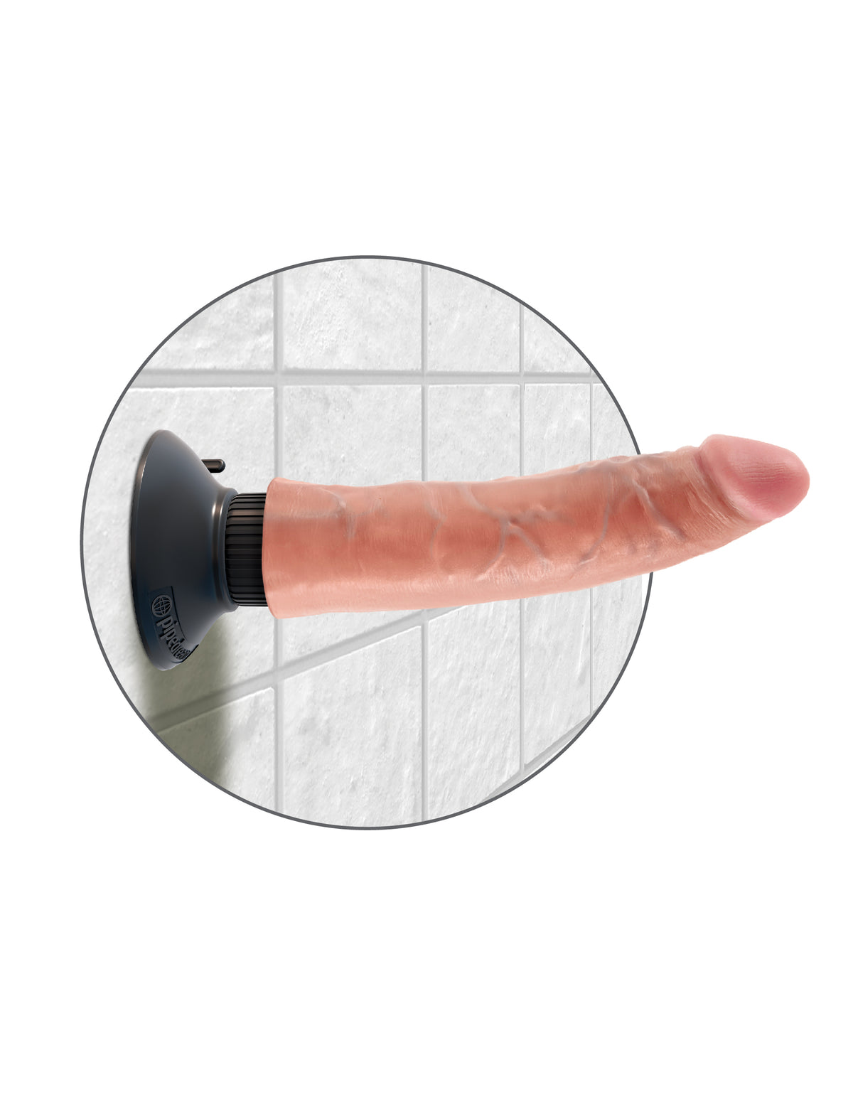 King Cock 7-Inch Vibrating Cock - Light by Pipedream