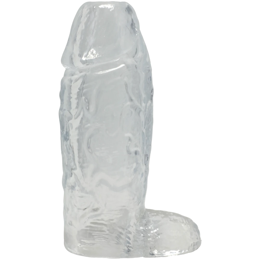 Doc Johnson Titanmen Cock Sleeve with Ball Strap — 6 Inch Clear - DJ3400-27-CD