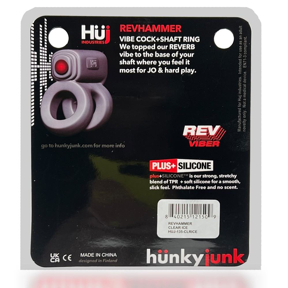 Hunkyjunk RevHammer Shaft Vibe Ring — Tar Ice with Red Vibe - HUJ-135-TARICE