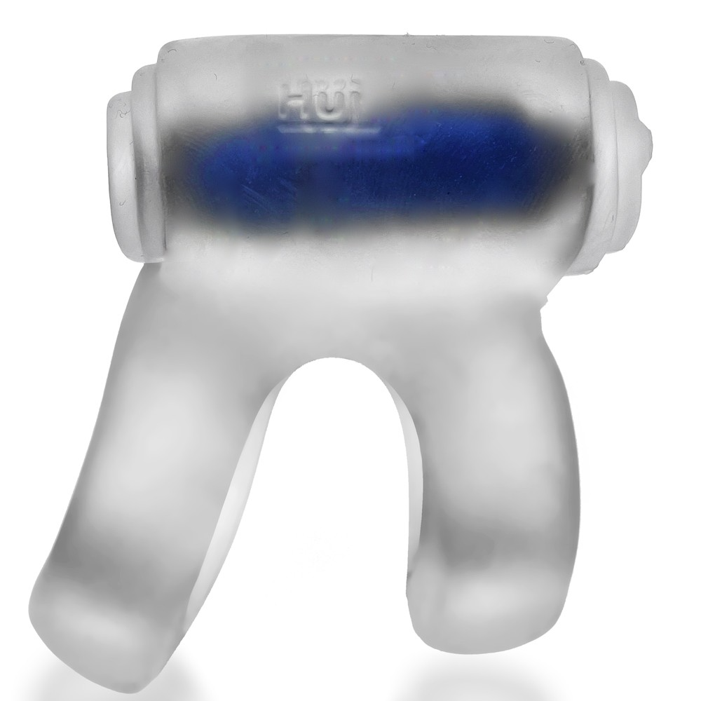Hunkyjunk Revhammer Shaft Vibe Ring — Clear Ice with Blue Vibe - HUJ-135-CLRICE