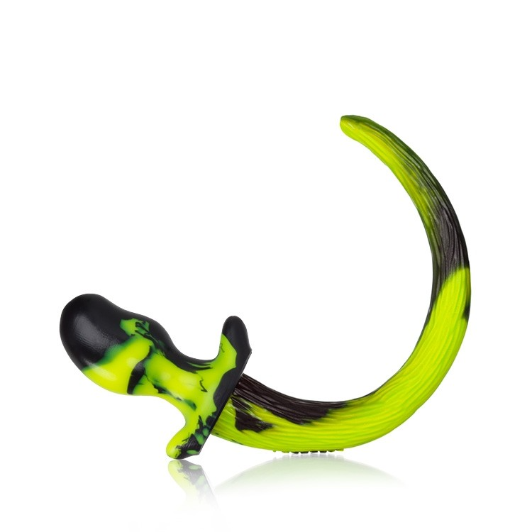 OXBALLS Beagle Puppy Tail Buttplug — Acid Swirl, Medium - OX7120