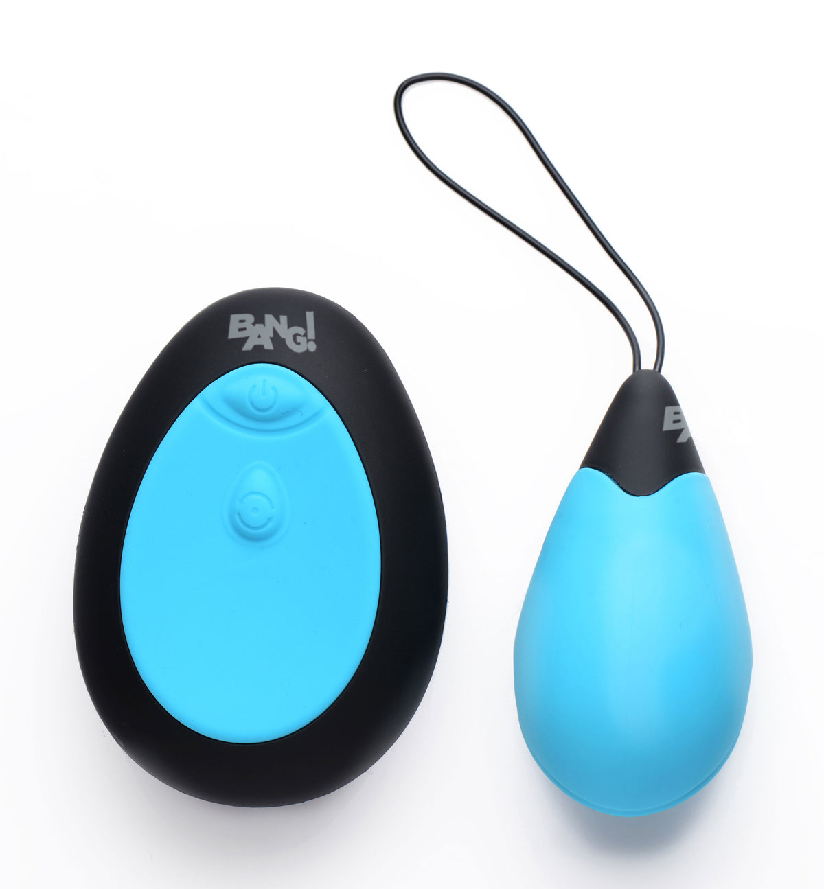 XR Brands Bang 10-Mode Silicone Vibrating Egg — Blue - BNG-AG462-BLU