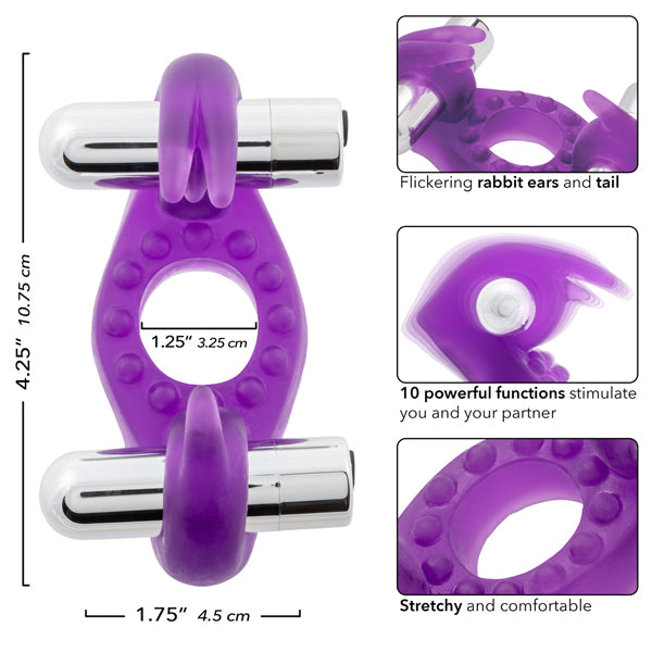 CalExotics Rockin Rabbit Vibrator — Purple, Rechargeable - SE1825103