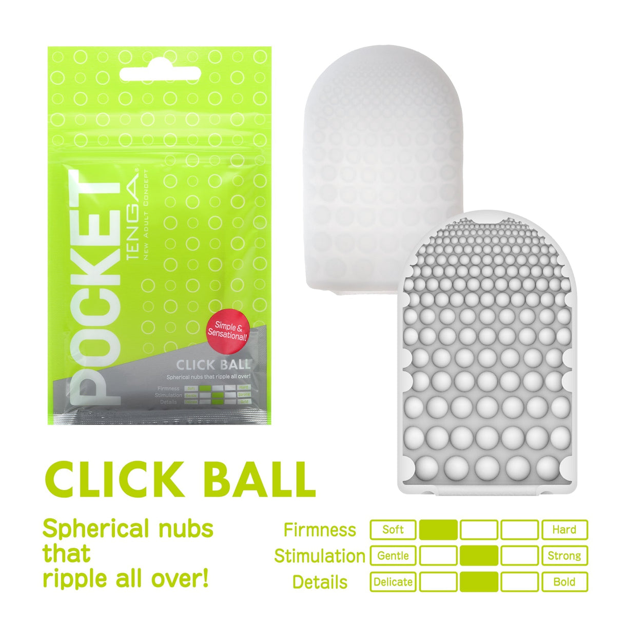Tenga Pocket Click Ball Disposable Sleeve with Sample Lubricant - TN625