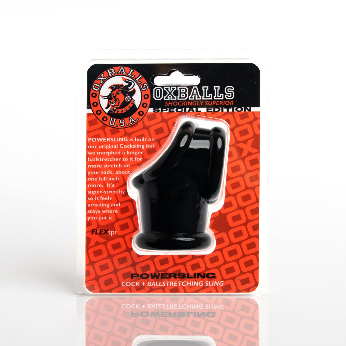 OXBALLS PowerSling Cocksling & Ball Stretcher, Black - OX-3042-BLK